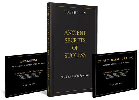 Ancient Secrets of Success by Tulshi Sen- Book Cover and Consciousness Rising CDs